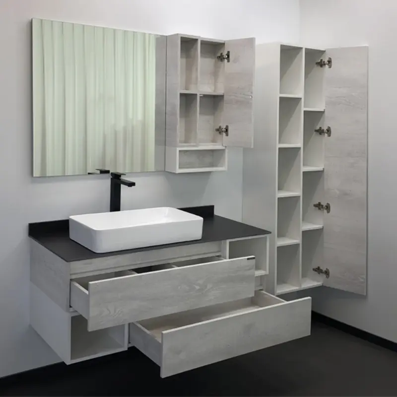 Тумба подвесная Comforty Прага 120 + раковина + антрацитовая столешница Дуб белый 00-00004130 Тумба подвесная Comforty Прага 120 + раковина + антрацитовая столешница Дуб белый 00-00004130 — изображение 2