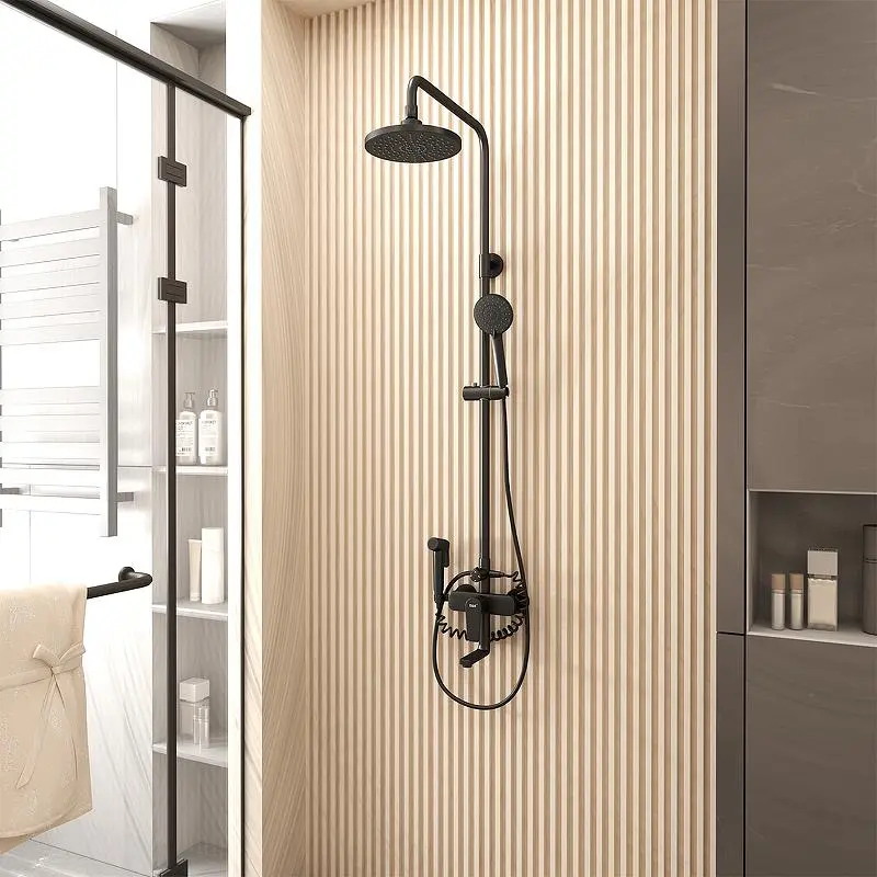 Душевая система D&K Bayern.Furth с гигиеническим душем Черный матовый DA1524705B18 Душевая система D&K Bayern.Furth с гигиеническим душем Черный матовый DA1524705B18 — изображение 2