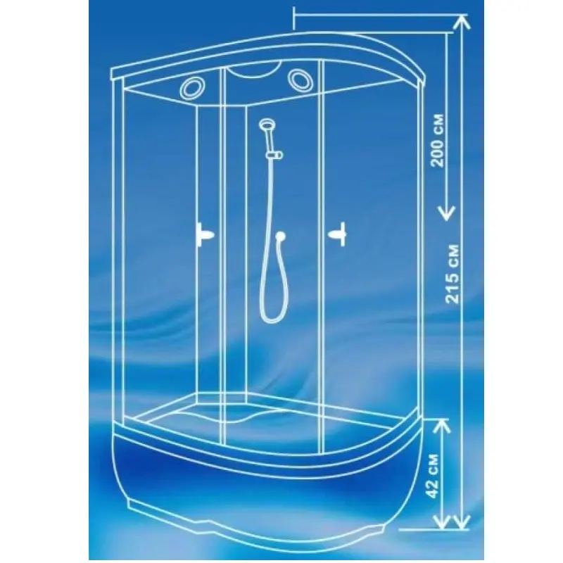 Душевая кабина Водный мир 120х80, Хром / Тонированное, Высокий поддон левая Душевая кабина Водный мир 120х80, Хром / Тонированное, Высокий поддон левая — изображение 2