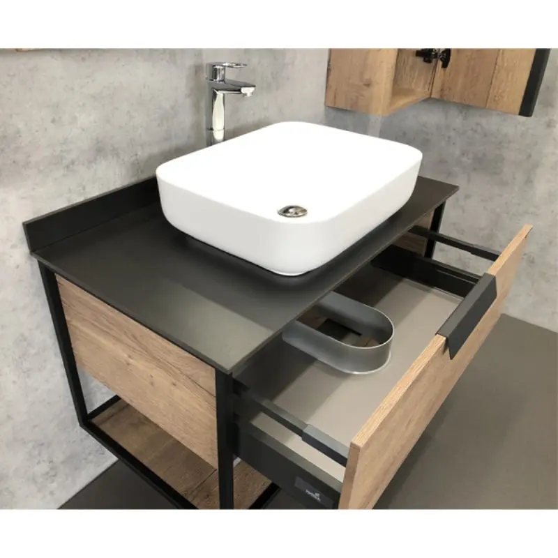 Тумба подвесная Comforty Кёльн 75 + раковина + черная столешница Дуб темный 00004149065CF Тумба подвесная Comforty Кёльн 75 + раковина + черная столешница Дуб темный 00004149065CF — изображение 2