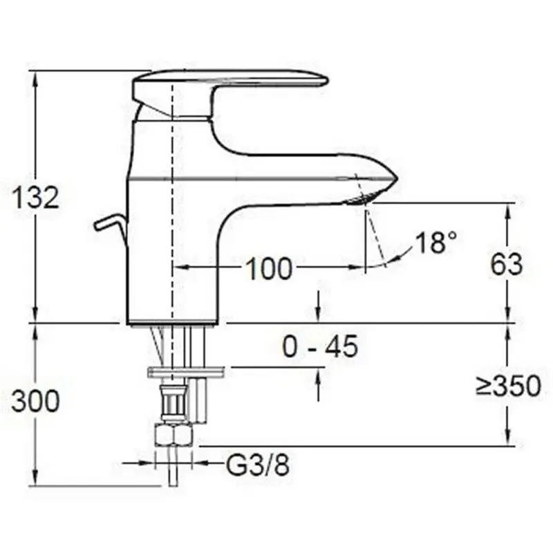 Смеситель для раковины Jacob Delafon Kumin с донным клапаном E99980-CP Смеситель для раковины Jacob Delafon Kumin с донным клапаном E99980-CP — изображение 2