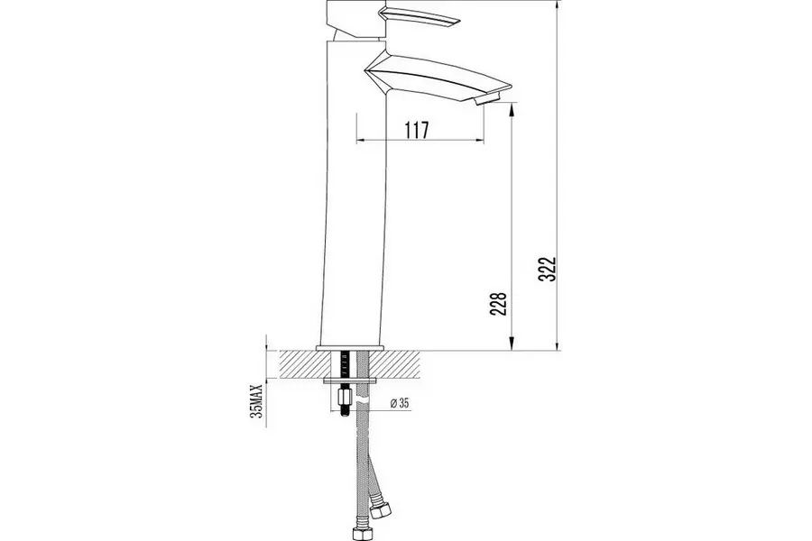 Смеситель для раковины Lemark Atlantiss с высоким изливом LM3209C Смеситель для раковины Lemark Atlantiss с высоким изливом LM3209C — изображение 2