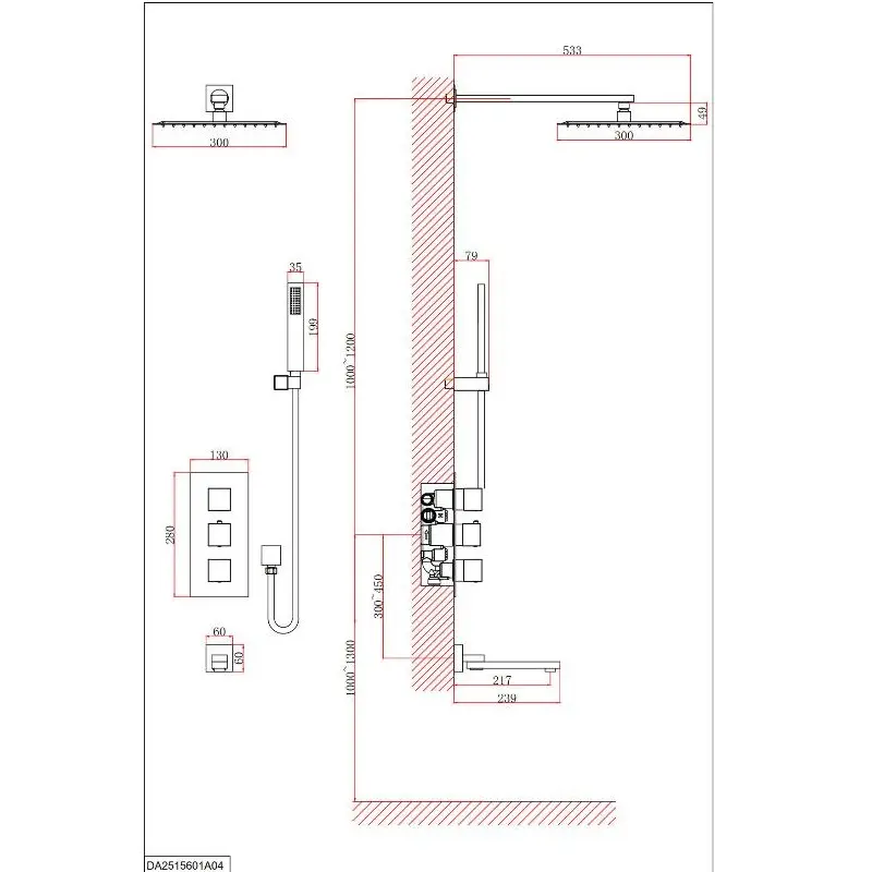 Душевая встройка D&K Bayern.Liszt + излив Черный матовый DA2515605A04 Душевая встройка D&K Bayern.Liszt + излив Черный матовый DA2515605A04 — изображение 2