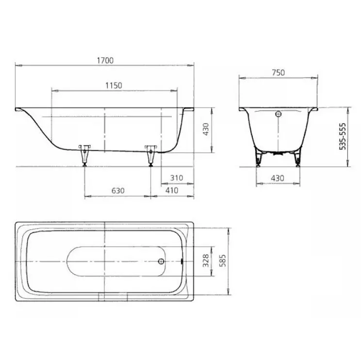 Ванна стальная Kaldewei Sanilux 342 170х75 Ванна стальная Kaldewei Sanilux 342 170х75 — изображение 2