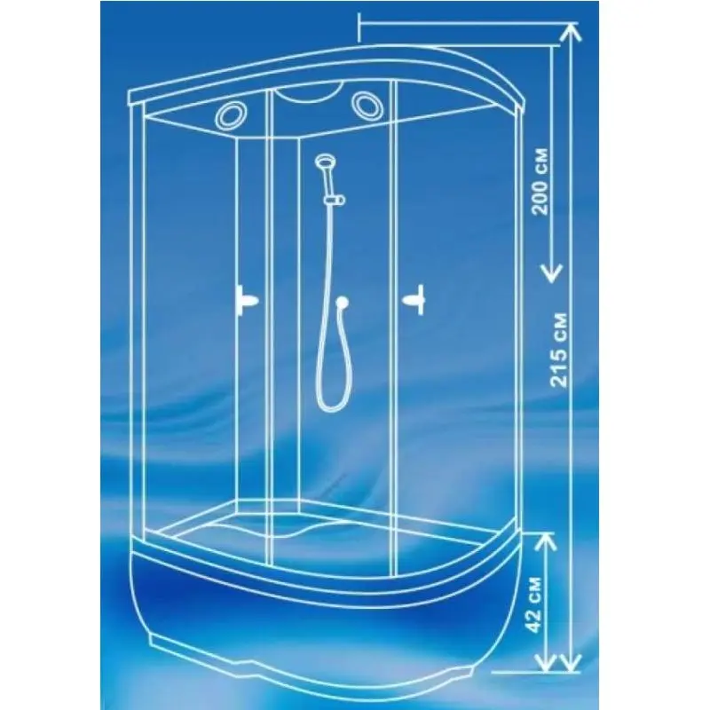 Душевая кабина Водный мир 120х80, Хром / Тонированное, Высокий поддон левая Душевая кабина Водный мир 120х80, Хром / Тонированное, Высокий поддон левая — изображение 2