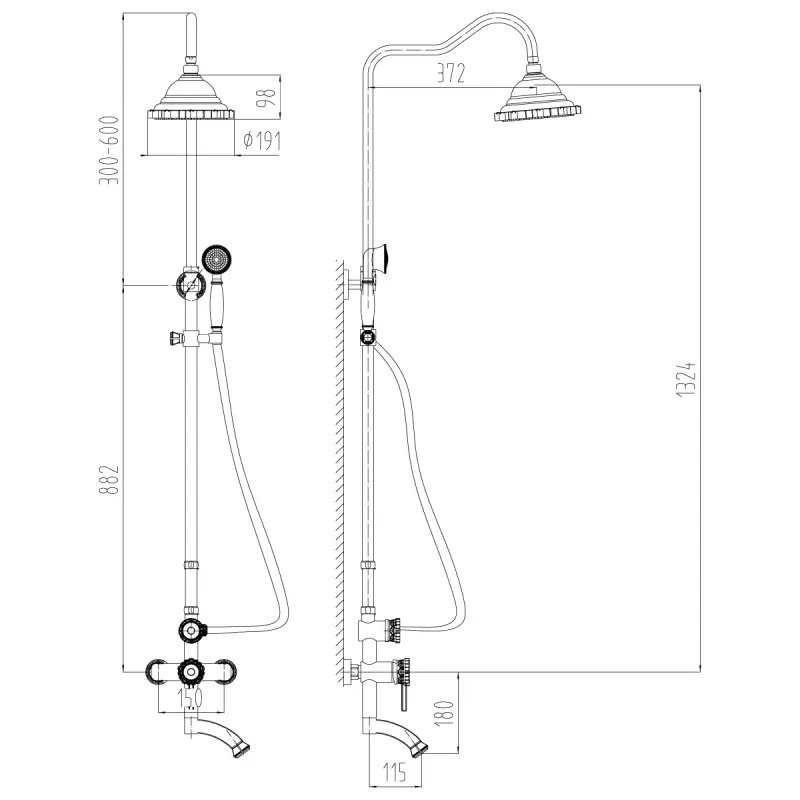 Душевая система Lemark Jasmine LM6662ORB Бронза Душевая система Lemark Jasmine LM6662ORB Бронза — изображение 2