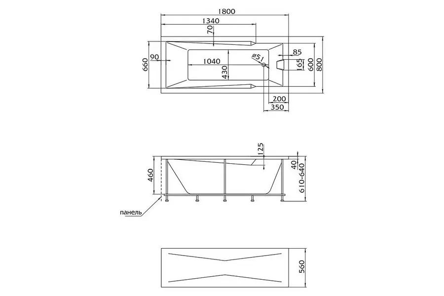 Ванна акриловая 1MarKa Raguza 180х80 Белый 01ра1880 Ванна акриловая 1MarKa Raguza 180х80 Белый 01ра1880 — изображение 2