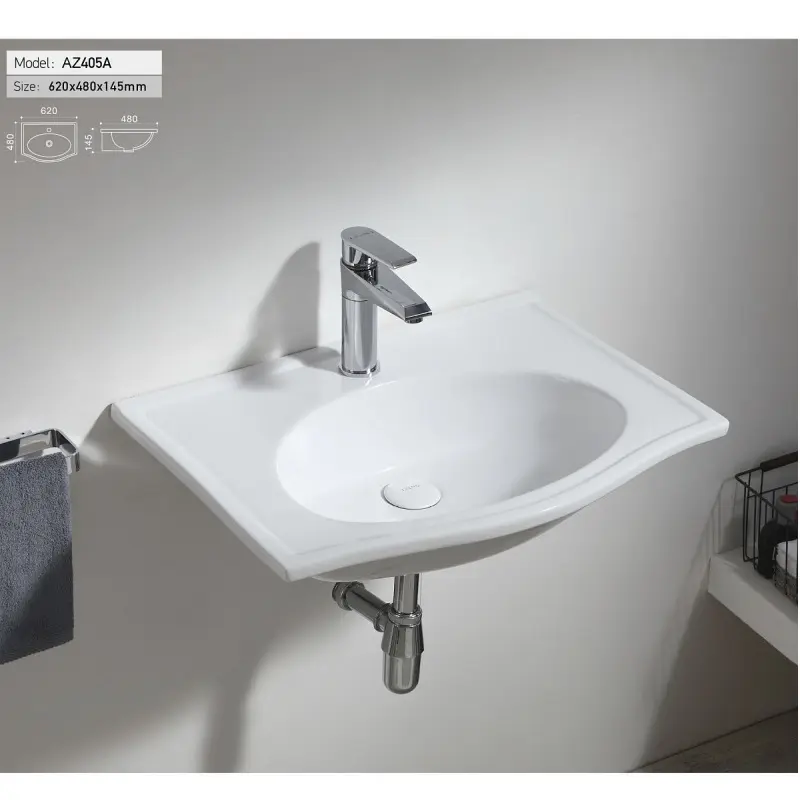 Раковина подвесная Azario AZ 62х48 Белый AZ-405-A Раковина подвесная Azario AZ 62х48 Белый AZ-405-A — изображение 2