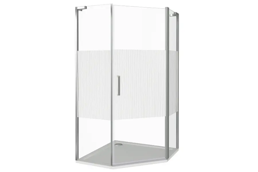 Душевой уголок Bas Pandora 100х185 Хром / Прозрачное Душевой уголок Bas Pandora 100х185 Хром / Прозрачное — изображение 2