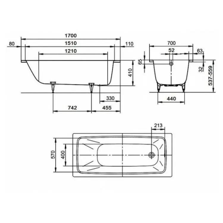 Ванна стальная Kaldewei Cayono 749 170х70 Ванна стальная Kaldewei Cayono 749 170х70 — изображение 2