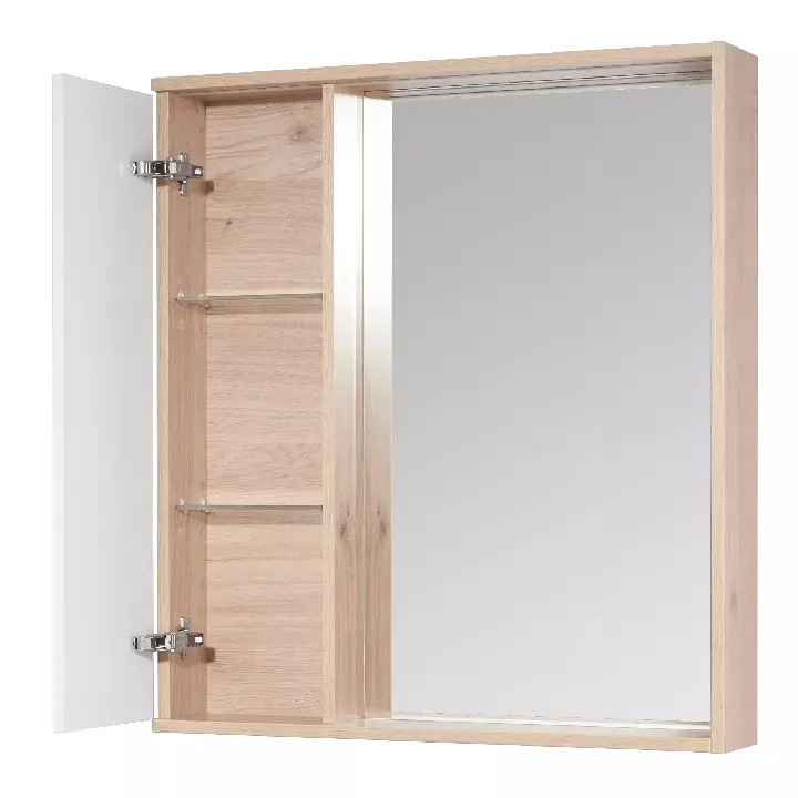 Шкаф зеркальный Aquaton Бостон 75х85,2см Белый/Дуб эврика 1A240302BN010 Шкаф зеркальный Aquaton Бостон 75х85,2см Белый/Дуб эврика 1A240302BN010 — изображение 2