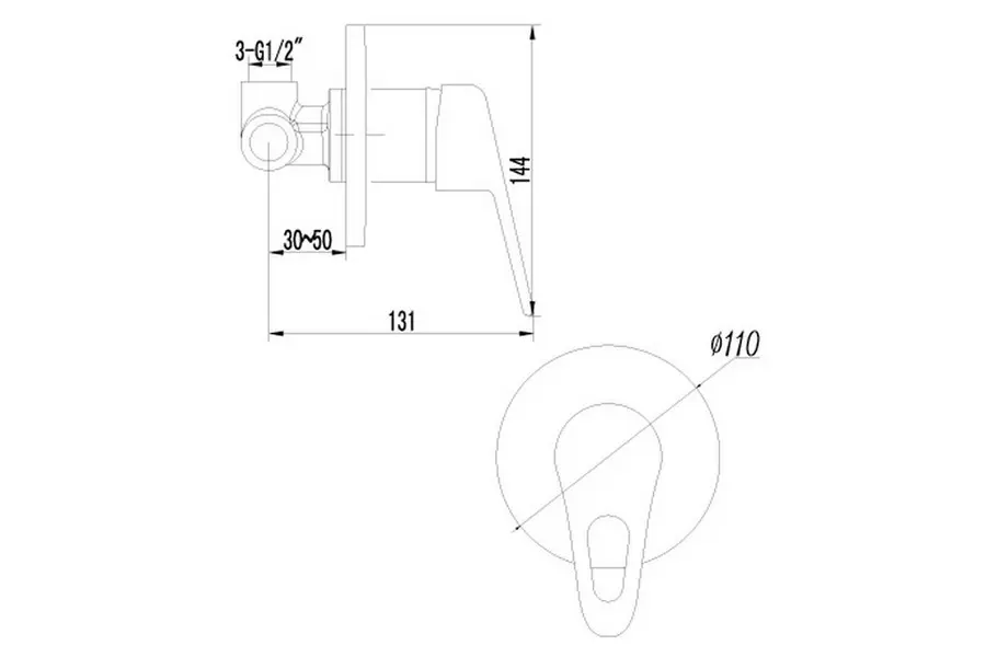 Смеситель встраиваемый Lemark Luna Хром LM4123C Смеситель встраиваемый Lemark Luna Хром LM4123C — изображение 2