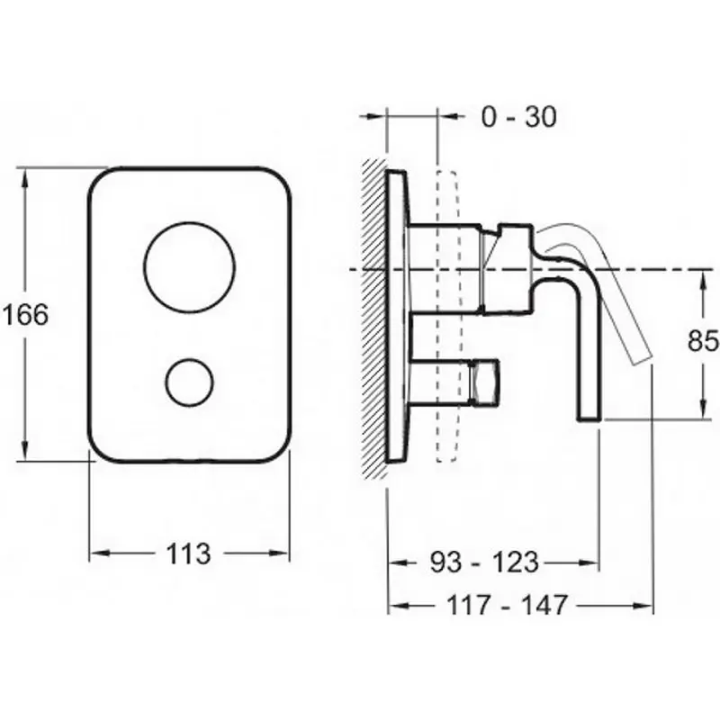 Смеситель встраиваемый Jacob Delafon Purist с переключателем E98721-CP Смеситель встраиваемый Jacob Delafon Purist с переключателем E98721-CP — изображение 2