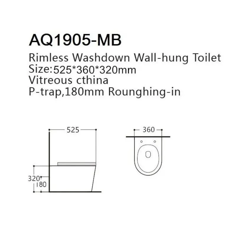 Унитаз подвесной Aquatek Вега с крышкой-сиденье Черный матовый AQ1905-MB Унитаз подвесной Aquatek Вега с крышкой-сиденье Черный матовый AQ1905-MB — изображение 2
