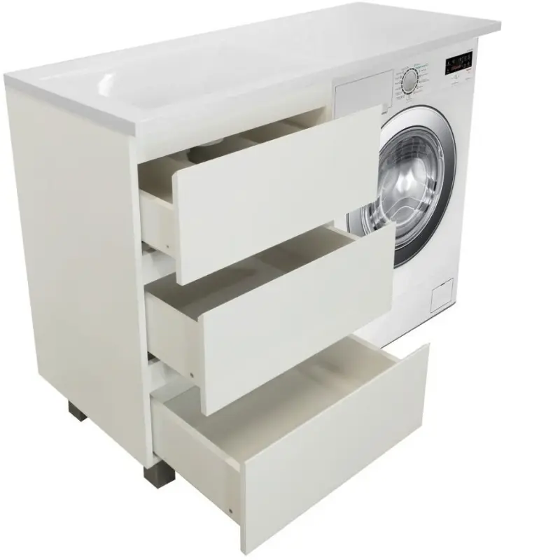Тумба напольная Эстет Dallas Luxe под стиральную машину 130 с раковиной Белый ФР-00002270 Тумба напольная Эстет Dallas Luxe под стиральную машину 130 с раковиной Белый ФР-00002270 — изображение 2