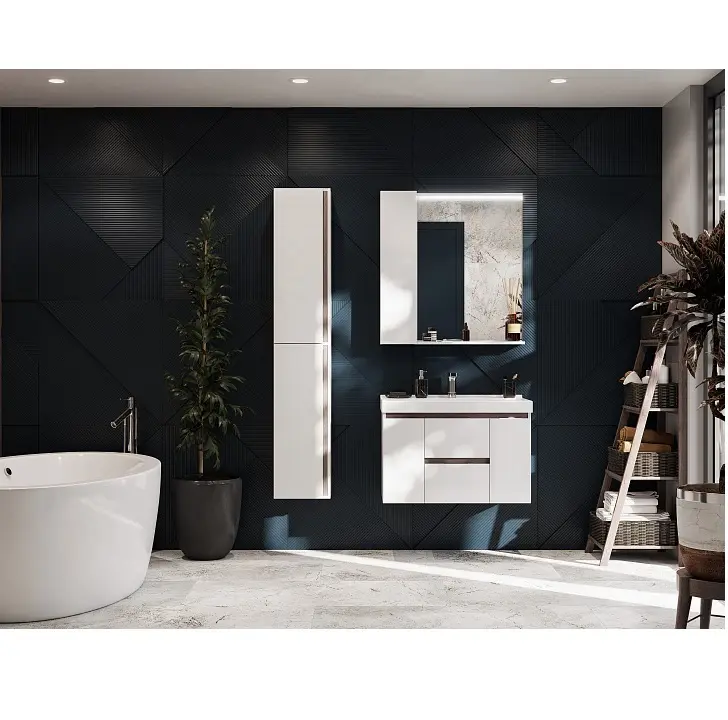 Шкаф зеркальный Aquaton Рене 80,1х85,1см Белый/Грецкий орех 1A222502NRC80 Шкаф зеркальный Aquaton Рене 80,1х85,1см Белый/Грецкий орех 1A222502NRC80 — изображение 2