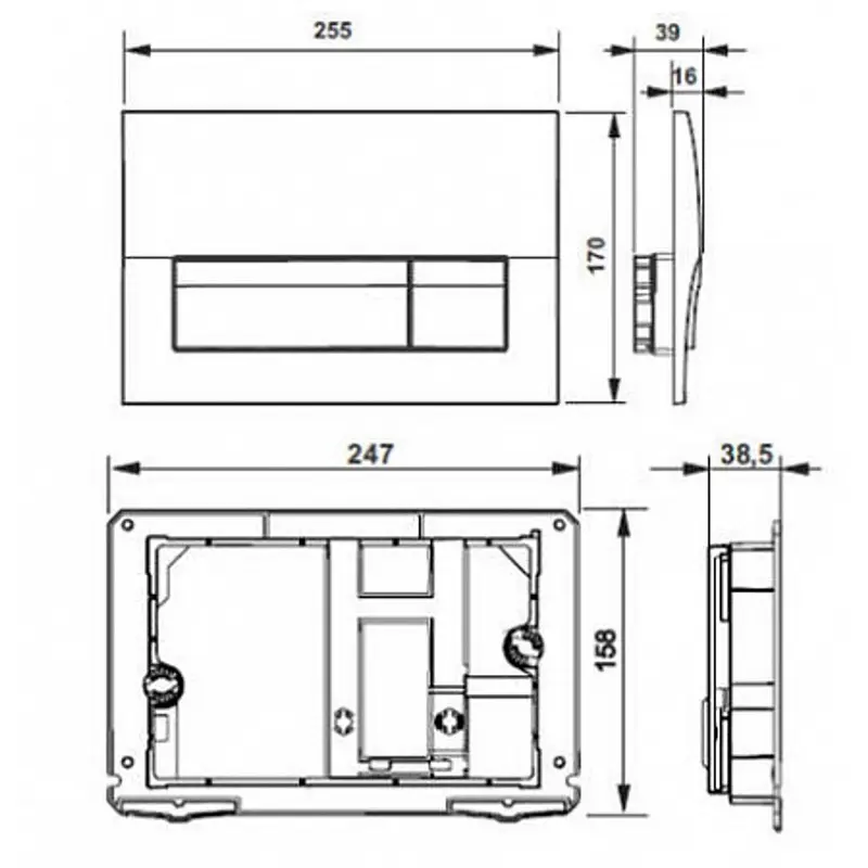 Клавиша смыва Active В01 Белый 8901170B0 Клавиша смыва Active В01 Белый 8901170B0 — изображение 2