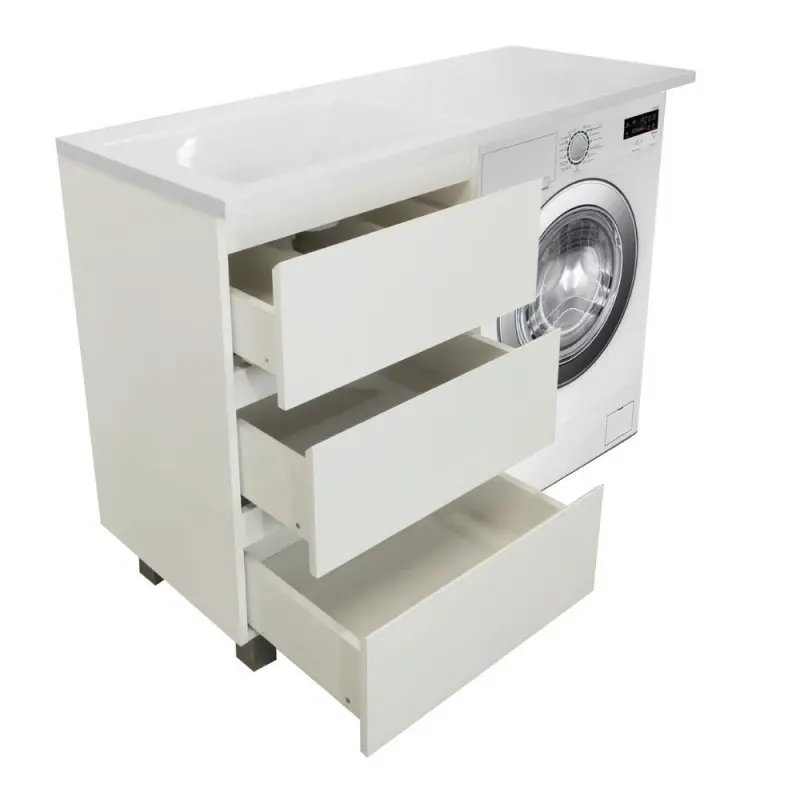 Тумба напольная Эстет Dallas Luxe под стиральную машину 120 с раковиной Белый ФР-00001922 Тумба напольная Эстет Dallas Luxe под стиральную машину 120 с раковиной Белый ФР-00001922 — изображение 2