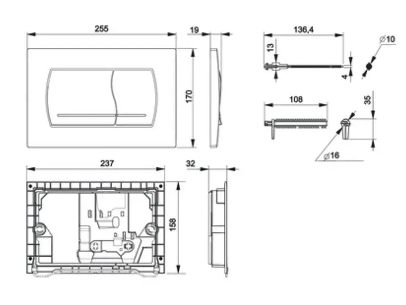 Клавиша смыва Active Pl 52B Хром глянцевый 8901150B1 Клавиша смыва Active Pl 52B Хром глянцевый 8901150B1 — изображение 2