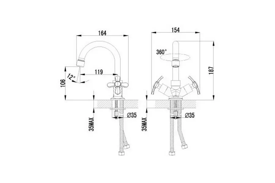 Смеситель для раковины Lemark Partner Хром LM6547C Смеситель для раковины Lemark Partner Хром LM6547C — изображение 2