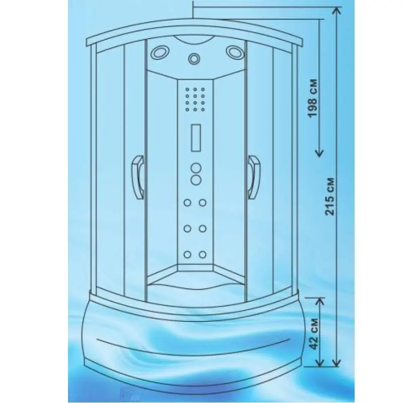 Душевая кабина Водный мир 100х100, Хром / Матовое, Высокий поддон Душевая кабина Водный мир 100х100, Хром / Матовое, Высокий поддон — изображение 2