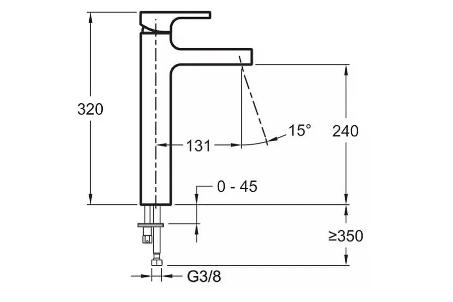 Смеситель для раковины Jacob Delafon Strayt без донного клапана E98340-CP Смеситель для раковины Jacob Delafon Strayt без донного клапана E98340-CP — изображение 2