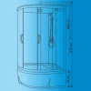 Душевая кабина Водный мир 120х80, Хром / Матовое, Высокий поддон левая — изображение 2