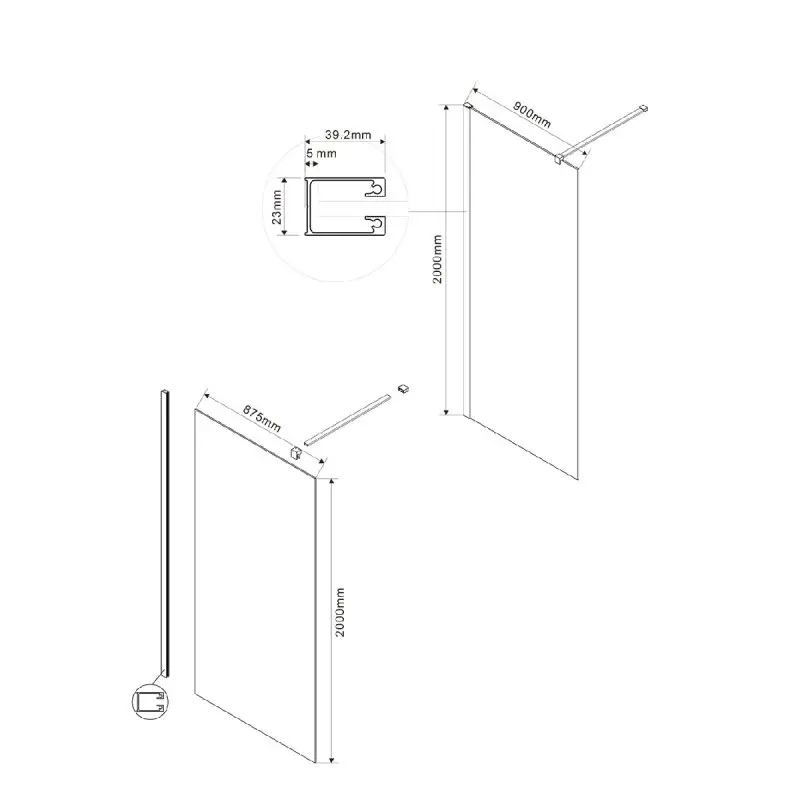 Душевая перегородка Vincea Walk-In VSW-1H 90 Золото матовое / Прозрачное VSW-1H900CLG Душевая перегородка Vincea Walk-In VSW-1H 90 Золото матовое / Прозрачное VSW-1H900CLG — изображение 2