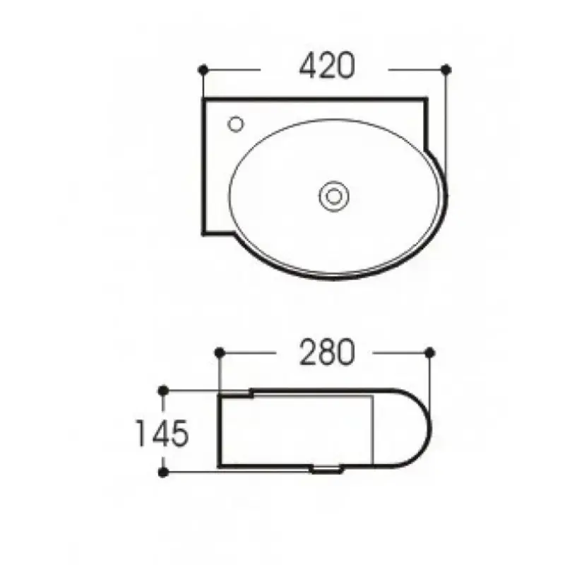 Раковина подвесная Aquatek AQ 42х28 левая Белый AQ5303-00 Раковина подвесная Aquatek AQ 42х28 левая Белый AQ5303-00 — изображение 2