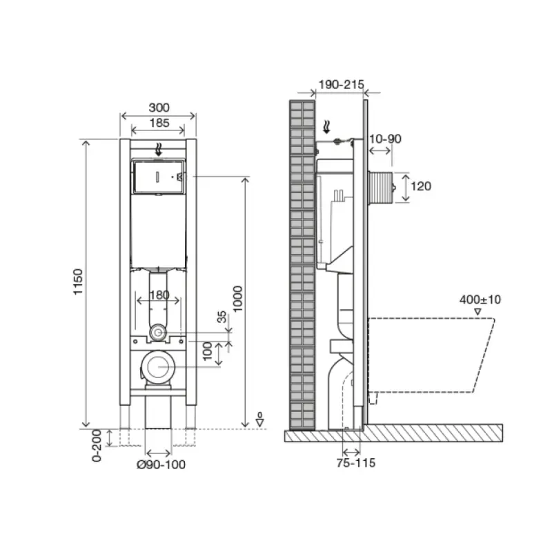 Инсталляция Oli Quadra Total Black LE для скрытого монтажа унитаза 886667 Инсталляция Oli Quadra Total Black LE для скрытого монтажа унитаза 886667 — изображение 2
