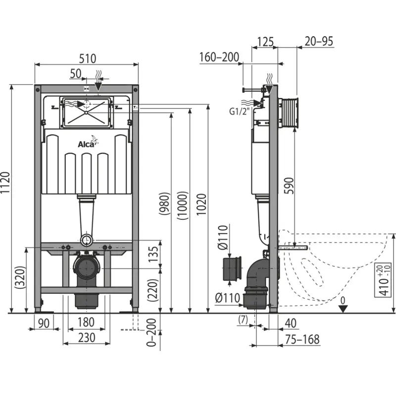 Инсталляция Alcadrain Sadromodul для скрытого монтажа унитаза для сухой установки AM101/1120-0001 Инсталляция Alcadrain Sadromodul для скрытого монтажа унитаза для сухой установки AM101/1120-0001 — изображение 2
