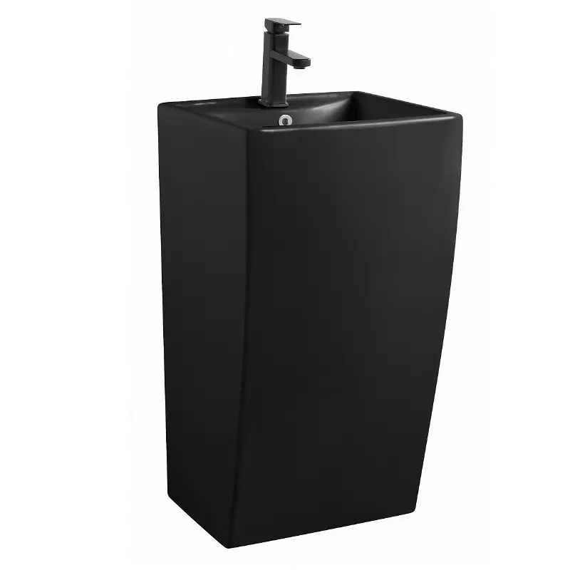 Раковина напольная Azario Comella 48х42 Черный матовый AZ-314MB Раковина напольная Azario Comella 48х42 Черный матовый AZ-314MB — изображение 2