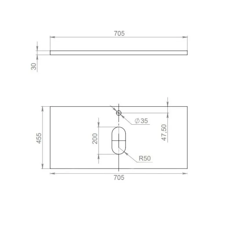 Столешница Uperwood Tanos 70,5 Дерево темное Столешница Uperwood Tanos 70,5 Дерево темное — изображение 2