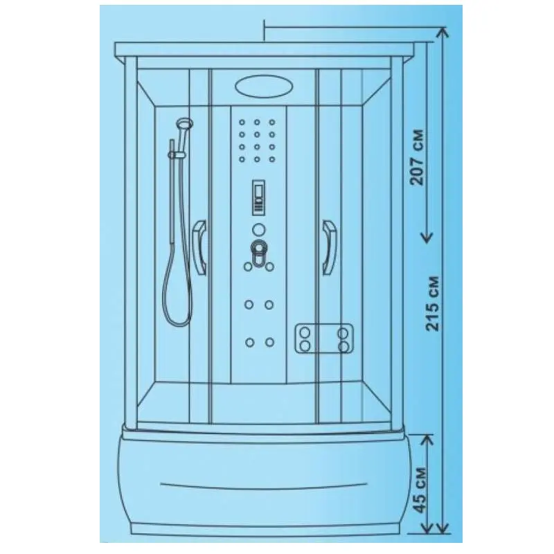 Душевая кабина Водный мир 120х80, Хром / Тонированное, Высокий поддон Душевая кабина Водный мир 120х80, Хром / Тонированное, Высокий поддон — изображение 2