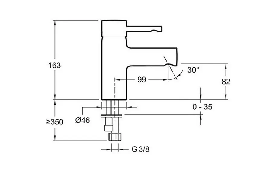 Смеситель для раковины Jacob Delafon Cuff без донного клапана E98298-CP Смеситель для раковины Jacob Delafon Cuff без донного клапана E98298-CP — изображение 2