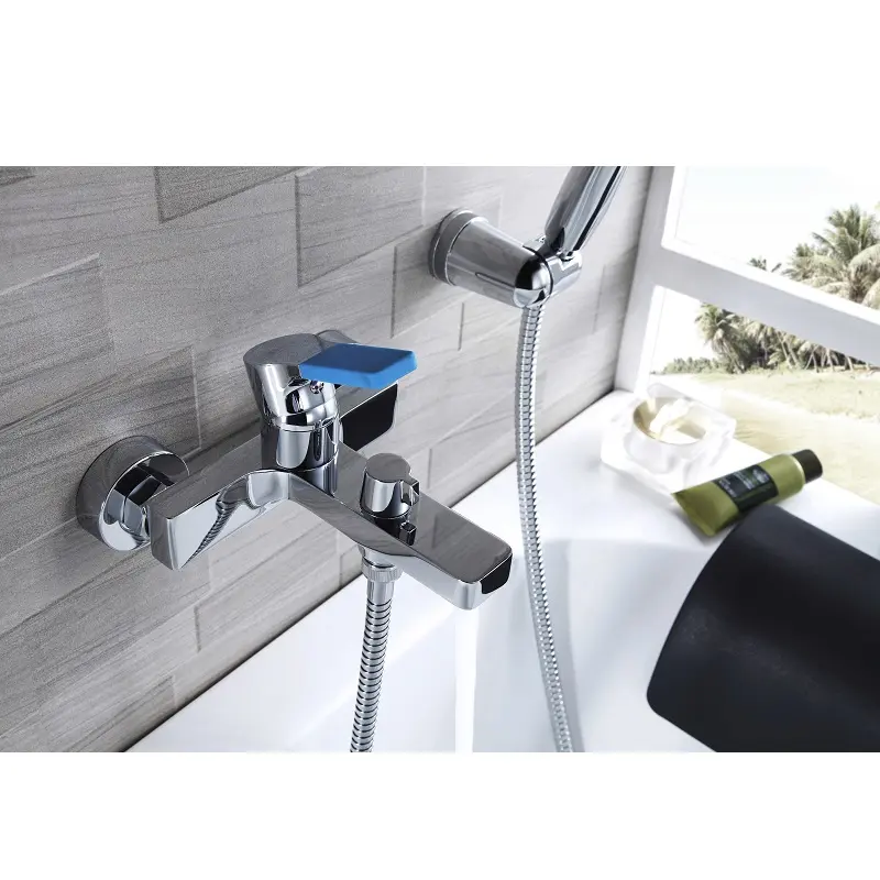 Смеситель для ванны Lemark Aura LM0614C Хром / Синий Смеситель для ванны Lemark Aura LM0614C Хром / Синий — изображение 2