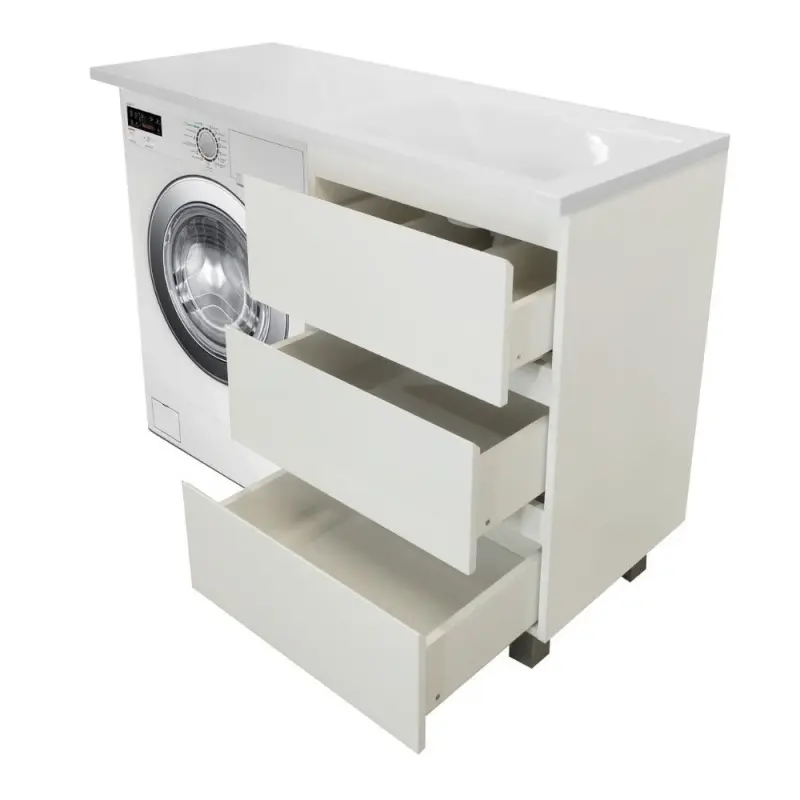 Тумба напольная Эстет Dallas Luxe под стиральную машину 130 с раковиной Белый ФР-00002271 Тумба напольная Эстет Dallas Luxe под стиральную машину 130 с раковиной Белый ФР-00002271 — изображение 2