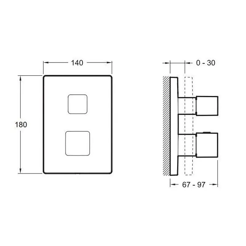Смеситель встраиваемый Jacob Delafon Square термостатический E98729-CP Смеситель встраиваемый Jacob Delafon Square термостатический E98729-CP — изображение 2