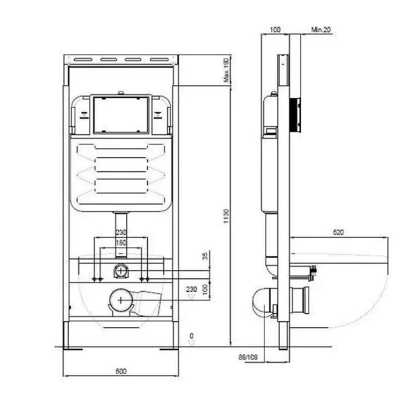 Монтажная рама Aquatek Easy Fix для подвесного унитаза INS-0000010 Монтажная рама Aquatek Easy Fix для подвесного унитаза INS-0000010 — изображение 2