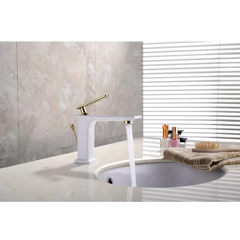 Смеситель для раковины Lemark Mista LM6406WG Белый / Золото Смеситель для раковины Lemark Mista LM6406WG Белый / Золото — изображение 2