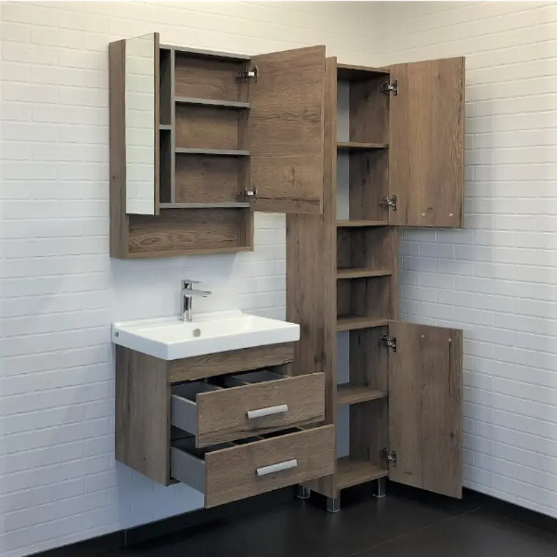 Шкаф зеркальный Comforty Никосия 60 Дуб темный 00-00008850CF Шкаф зеркальный Comforty Никосия 60 Дуб темный 00-00008850CF — изображение 2