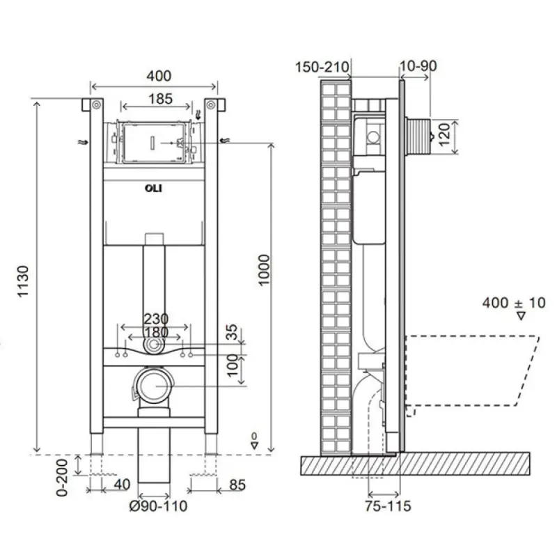Инсталляция Oli Expert Total Black LE для скрытого монтажа унитаза 886668 Инсталляция Oli Expert Total Black LE для скрытого монтажа унитаза 886668 — изображение 2