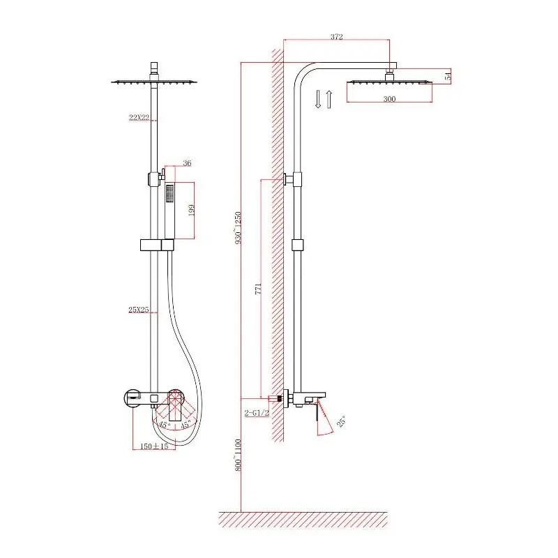 Душевая система D&K Bayern.Liszt + излив Хром глянцевый DA1513701A04 Душевая система D&K Bayern.Liszt + излив Хром глянцевый DA1513701A04 — изображение 2