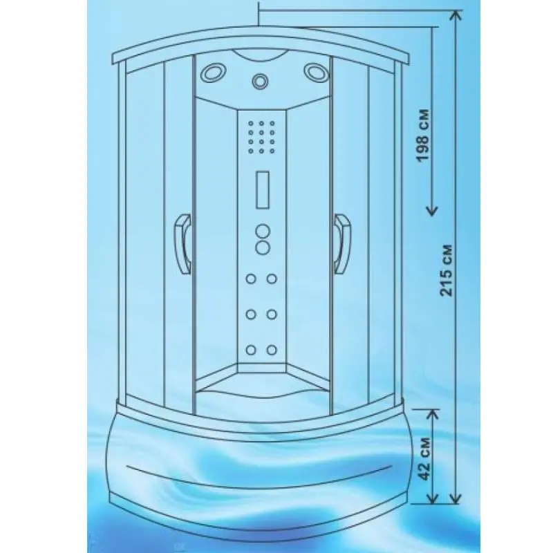 Душевая кабина Водный мир 90х90, Хром / Тонированное, Высокий поддон Душевая кабина Водный мир 90х90, Хром / Тонированное, Высокий поддон — изображение 2
