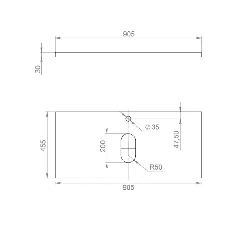 Столешница Uperwood Tanos 90,5 с креплением Дерево светлое Столешница Uperwood Tanos 90,5 с креплением Дерево светлое — изображение 2