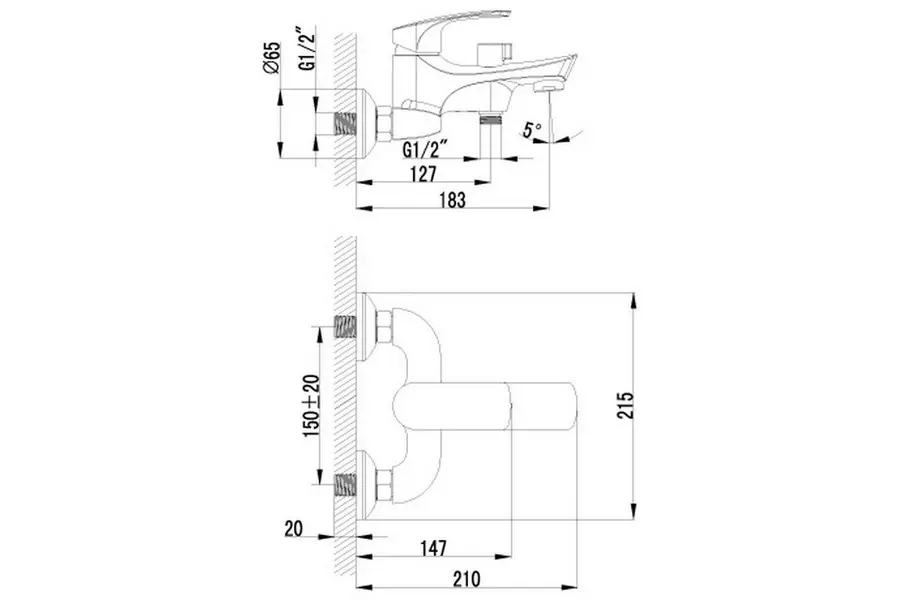 Смеситель для ванны Lemark Plus Shape LM1712C Смеситель для ванны Lemark Plus Shape LM1712C — изображение 2