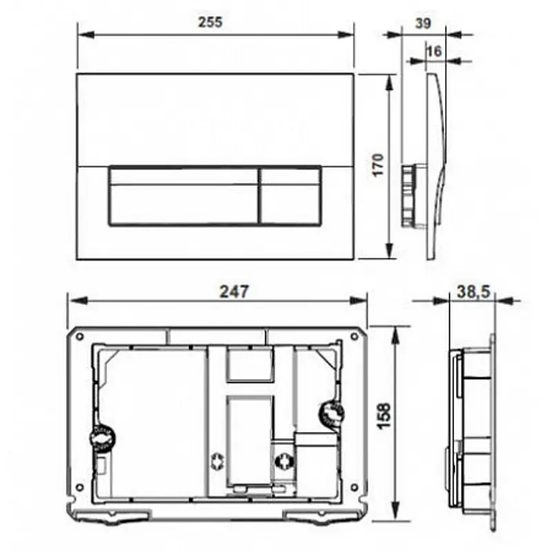 Клавиша смыва Active В01 Хром матовый 8901170B2 Клавиша смыва Active В01 Хром матовый 8901170B2 — изображение 2