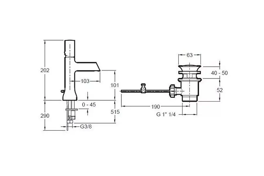 Смеситель для раковины Jacob Delafon Toobi с донным клапаном никель E8959-BN Смеситель для раковины Jacob Delafon Toobi с донным клапаном никель E8959-BN — изображение 2