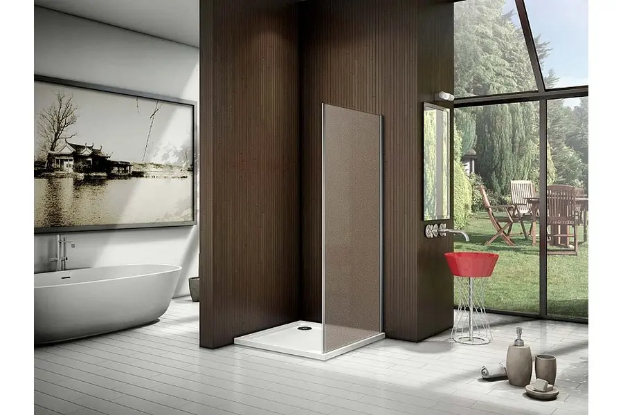 Душевая перегородка Bas Latte 80х185 Хром / Прозрачное Душевая перегородка Bas Latte 80х185 Хром / Прозрачное — изображение 2