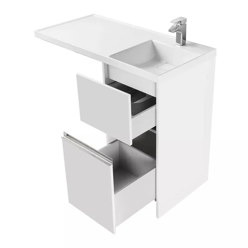 Тумба напольная с раковиной Aquaton Лондри левая 42х50 с левой раковиной Лондри Белый 1A2360K1LH010 Тумба напольная с раковиной Aquaton Лондри левая 42х50 с левой раковиной Лондри Белый 1A2360K1LH010 — изображение 2